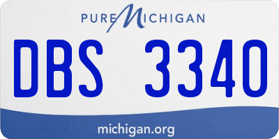 MI license plate DBS3340