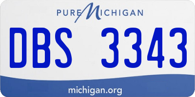 MI license plate DBS3343