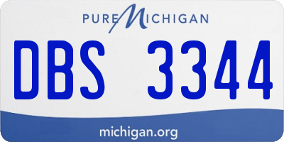 MI license plate DBS3344