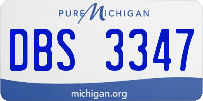 MI license plate DBS3347