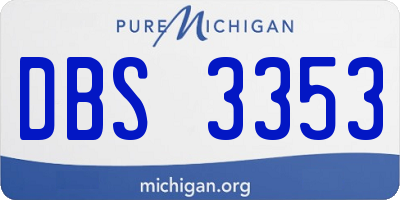 MI license plate DBS3353