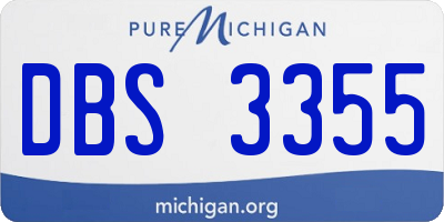 MI license plate DBS3355