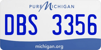 MI license plate DBS3356