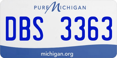 MI license plate DBS3363