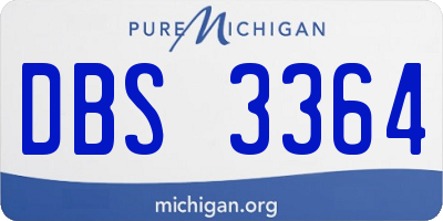 MI license plate DBS3364