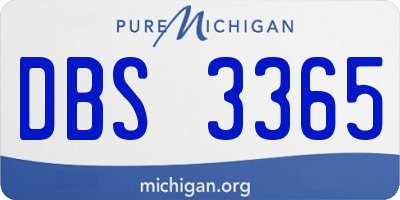 MI license plate DBS3365