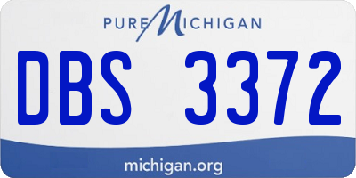 MI license plate DBS3372