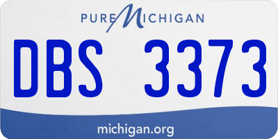 MI license plate DBS3373