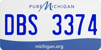MI license plate DBS3374