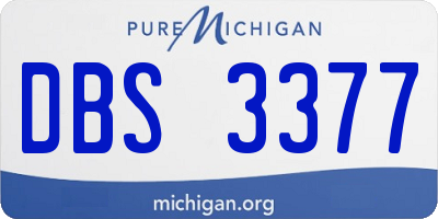 MI license plate DBS3377