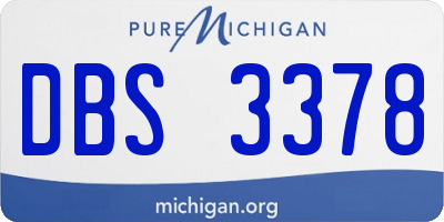MI license plate DBS3378