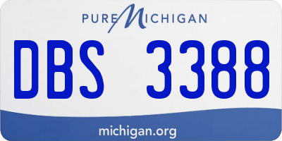 MI license plate DBS3388