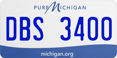 MI license plate DBS3400