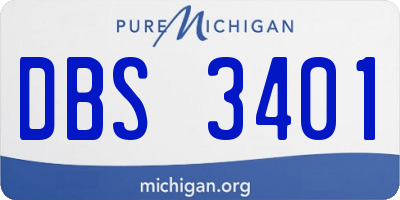 MI license plate DBS3401