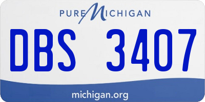 MI license plate DBS3407