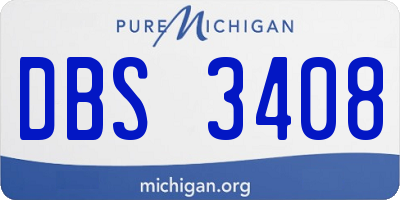 MI license plate DBS3408