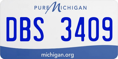 MI license plate DBS3409