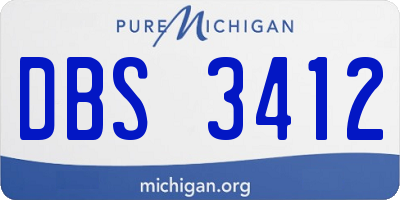 MI license plate DBS3412