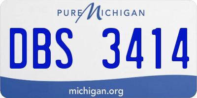 MI license plate DBS3414