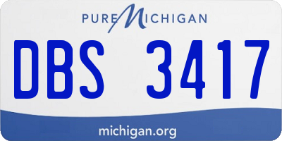 MI license plate DBS3417