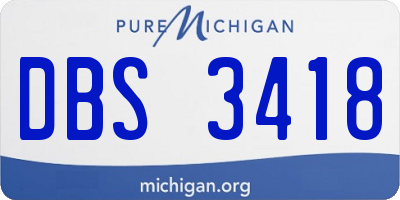 MI license plate DBS3418