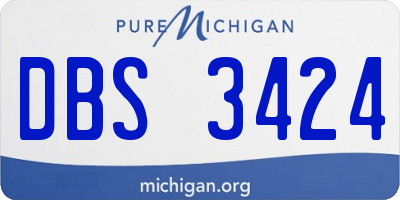 MI license plate DBS3424