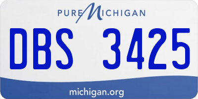 MI license plate DBS3425