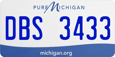 MI license plate DBS3433