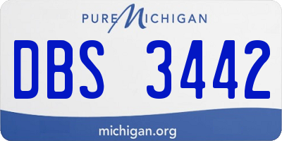 MI license plate DBS3442