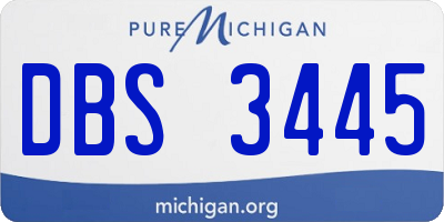 MI license plate DBS3445