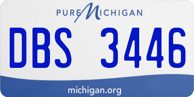 MI license plate DBS3446