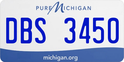 MI license plate DBS3450