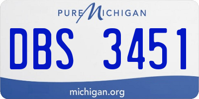 MI license plate DBS3451
