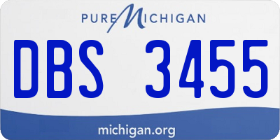 MI license plate DBS3455