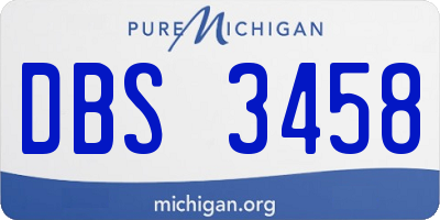 MI license plate DBS3458