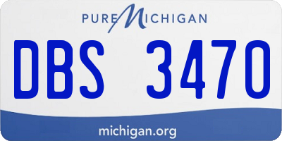 MI license plate DBS3470