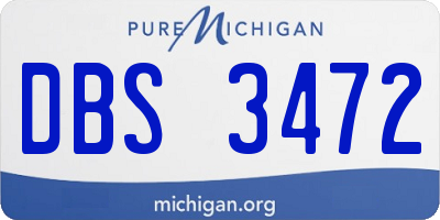 MI license plate DBS3472