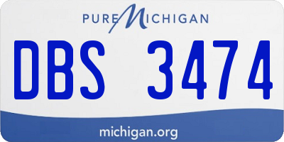 MI license plate DBS3474