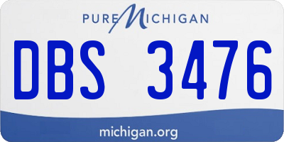 MI license plate DBS3476