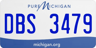 MI license plate DBS3479