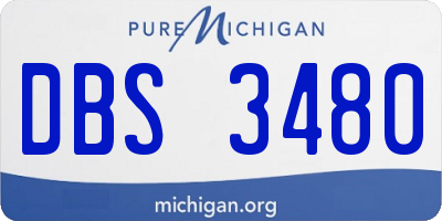 MI license plate DBS3480