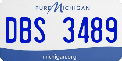MI license plate DBS3489