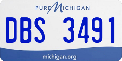 MI license plate DBS3491