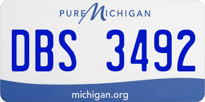 MI license plate DBS3492