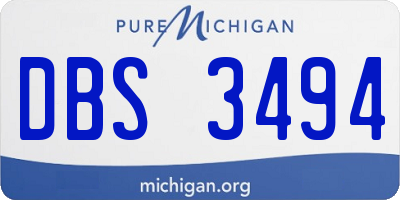 MI license plate DBS3494