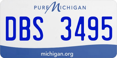 MI license plate DBS3495