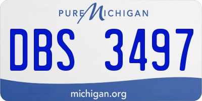 MI license plate DBS3497