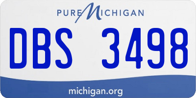 MI license plate DBS3498