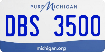 MI license plate DBS3500