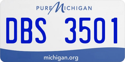 MI license plate DBS3501